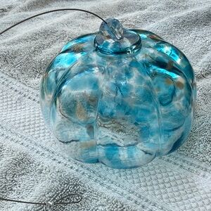 Blue hand blown Glass Decor
